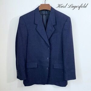 Karl Lagerfeld Wool Tweed 3-Button Men’s Blazer